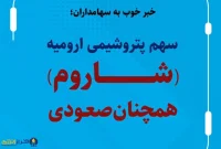 سهم پتروشیمی ارومیه (شاروم) همچنان صعودی