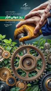 یازده اردیبهشت روزجهانی کارگر پوستر تبریک روابط عمومی پتروشیمی سبلان