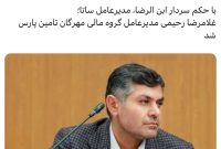 غلامرضا رحیمی مدیرعامل گروه مالی مهرگان تامین پارس شد