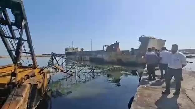 گزارش خبرنگار صدا و سیما از محل حادثه امروز در اسکله شرکت پتروشیمی متانول کاوه