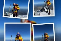 اهتزاز پرچم ایران و پتروشیمی فنآوران در بلندترین قله قاره اروپا اهتزاز پرچم ایران و پتروشیمی فنآوران در بلندترین قله قاره اروپا