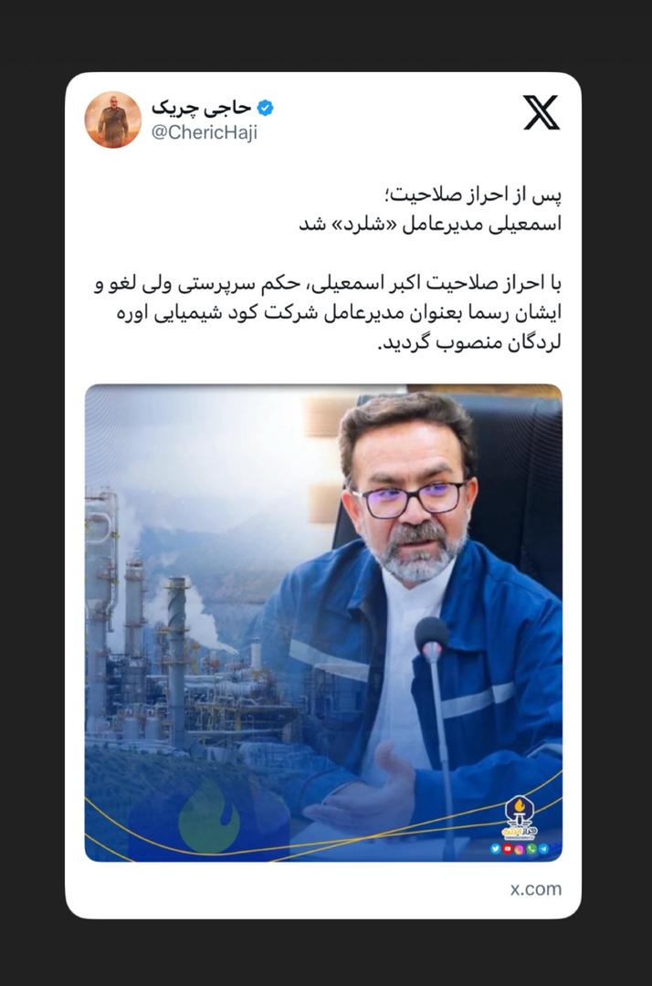 اسمعیلی مدیرعامل «شلرد» شد