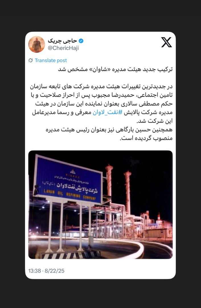 ترکیب جدید هیئت مدیره «شاوان» مشخص شد