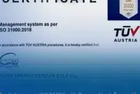 تمدید اعتبار گواهینامه بین‌المللی ISO ۳۱۰۰۰ در شرکت مبین انرژی خلیج فارس