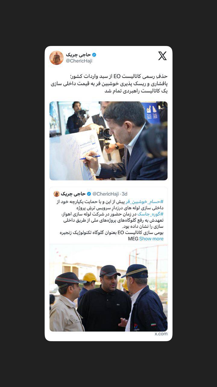 حذفِ رسمی کاتالیست EO از سبد واردات کشور