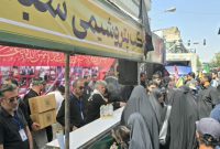برپایی موکب خدمت‌رسانی شرکت پتروشیمی سبلان در آیین وداع با رهبر شهید