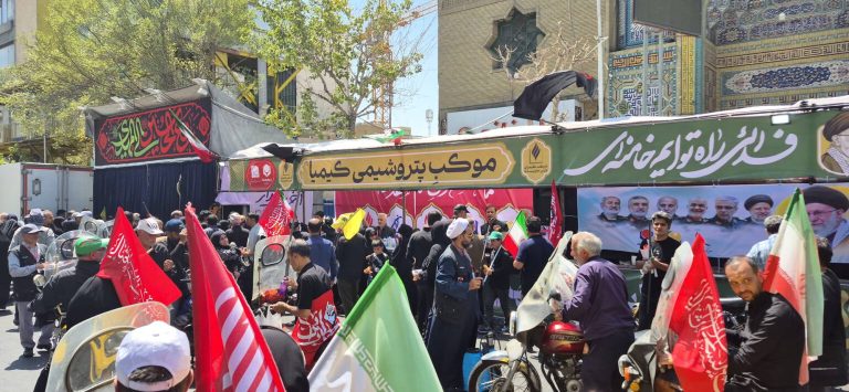 خدمت‌رسانی و پذیرایی همدلانه شرکت کیمیای پارس خاورمیانه در مراسم وداع و تشییع رهبر شهید ایران